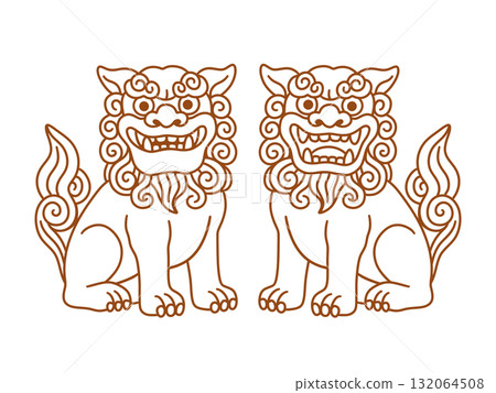 Simple Shisa illustration - White-painted version 132064508