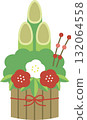 Illustration material of Kadomatsu 132064558