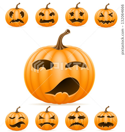 scary pumpkin halloween holiday vector illustration scary pumpkin halloween holiday vector illustration 132064666