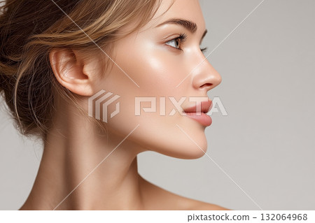 一位擁有美麗裸露肌膚的年輕女子的特寫 132064968