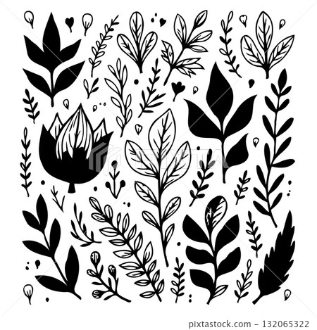 Seamless monochrome mountain pattern in vector, with detailed illustration style Seamless monochrome mountain pattern in vector, with detailed illustration style 132065322
