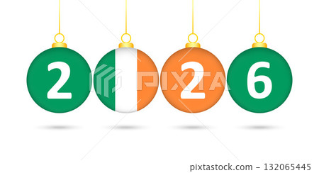 Ireland Flag Christmas Balls 2026 Decoration. 132065445
