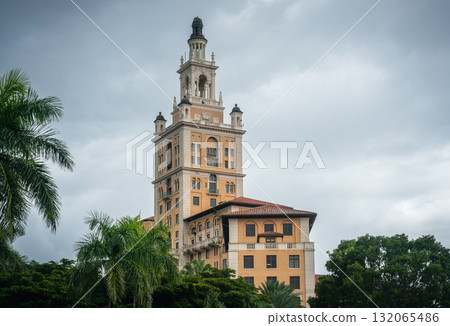 Biltmore Hotel in Coral Gables, Miami, on a Cloudy Day 132065486