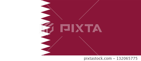 Official Flag of Qatar, showcasing the national colors. 132065775