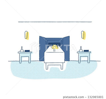 Crematorium, funeral home, coffin 132065801