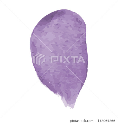 This is an illustration featuring a single, simple purple flower petal in a watercolor style, created as a vector graphic against a white background. This is an illustration featuring a single, simple purple flower petal in a watercolor style, created as a vector graphic against a white background. 132065866