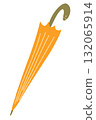 Closed yellow umbrella. Vector isolated illustration for stickers, scrapbooking, and patterns. 132065914