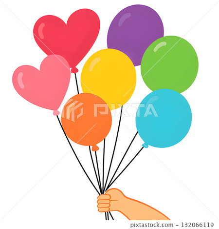 Balloons in Bloom Held by Little Hands 132066119