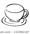 手繪茶杯插圖 132066187