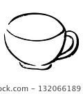 手繪茶杯插圖 132066189