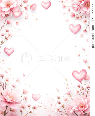 Floral background for a paper letter, for Valentine's day. Floral background for a paper letter, for Valentine's day. 132066277