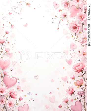 Floral background for a paper letter, for Valentine's day. 132066278