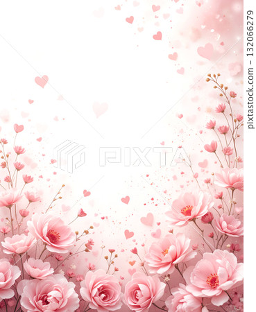 Floral background for a paper letter, for Valentine's day. Floral background for a paper letter, for Valentine's day. 132066279