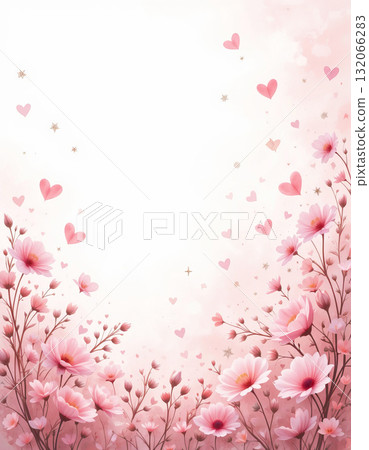 Floral background for a paper letter, for Valentine's day. 132066283