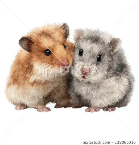 Cute two hamsters illustration Cute two hamsters illustration 132066316