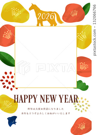 2026年新年賀卡 - 山茶花設計 132066766