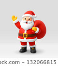 Santa Claus waving hello and carrying bag 132066815