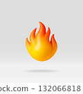 3d cartoon fire emoji. 132066818