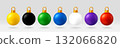 Set of colorful 3d Christmas ornament ball 132066820
