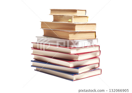 Books stack isolated on white background 132066905