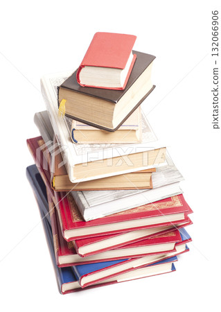 Books stack isolated on white background 132066906