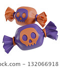 Halloween icon Candies with skull decorations 3D 132066918