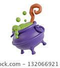 Halloween icon Witch cauldron 3D 132066921