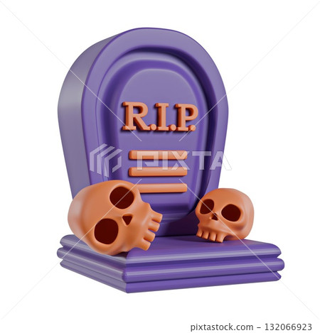 Halloween icon Tombstone 3D 132066923