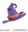 Halloween icon Witch hat 3D 132066929
