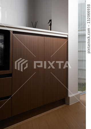 close up image of a stylish kitchen counter close up image of a stylish kitchen counter 132066938