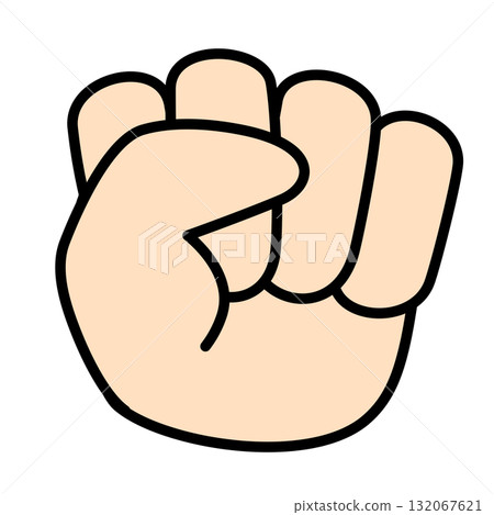 握緊拳頭的可愛插圖 132067621