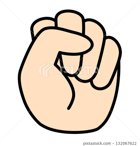 握緊拳頭的可愛插圖 132067622