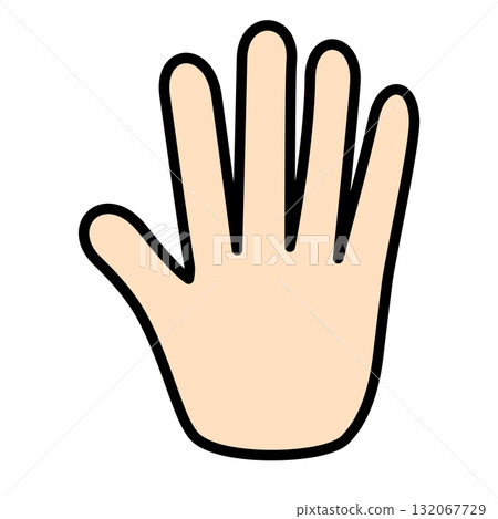 Illustration of an open hand making a stop sign 132067729