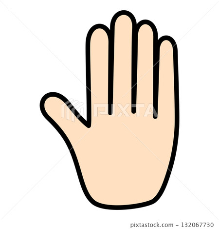 Illustration of an open hand making a stop sign Illustration of an open hand making a stop sign 132067730