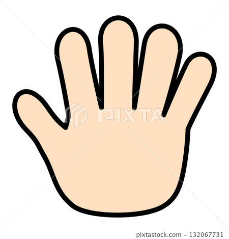 張開的手做停車標誌的插圖 132067731