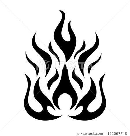 Abstract Flame Silhouette Vector Illustration. The abstract flame pattern is simple, modern, and dynamic, making it ideal for tattoos, logos, icons, emblems, stickers. Abstract Flame Silhouette Vector Illustration. The abstract flame pattern is simple, modern, and dynamic, making it ideal for tattoos, logos, icons, emblems, stickers. 132067748