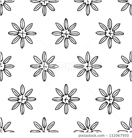 Elegant botanical pattern with delicate leaves and branches vector design 132067950