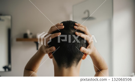 Scalp Massage for Hair Health in Natural Light 132068506