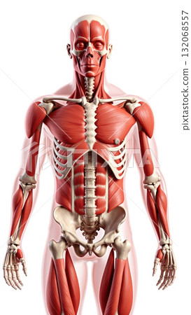 Full Human Musculoskeletal System with Muscle Overlay 132068557
