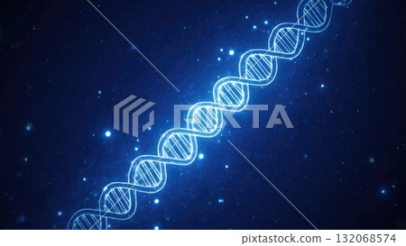 Glowing DNA Strands in Abstract Biotech Background Glowing DNA Strands in Abstract Biotech Background 132068574