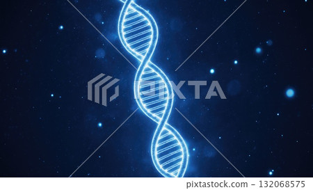 Glowing DNA Strands in Abstract Biotech Background Glowing DNA Strands in Abstract Biotech Background 132068575