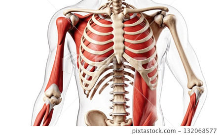 Full Human Musculoskeletal System with Muscle Overlay Full Human Musculoskeletal System with Muscle Overlay 132068577