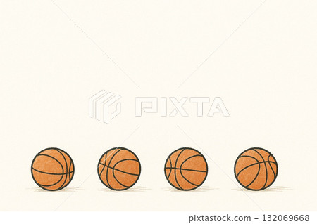 Ball series: bottom-shaped background of a basketball rolling on the floor 132069668