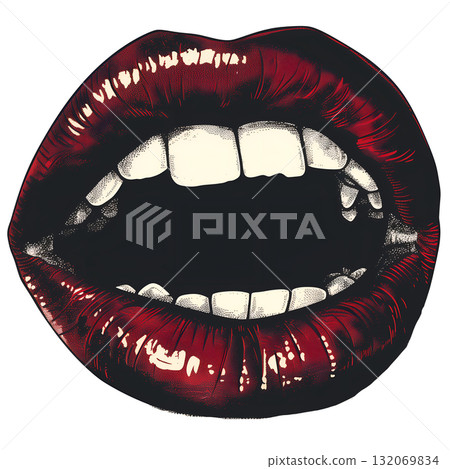 A red mouth collage A red mouth collage 132069834