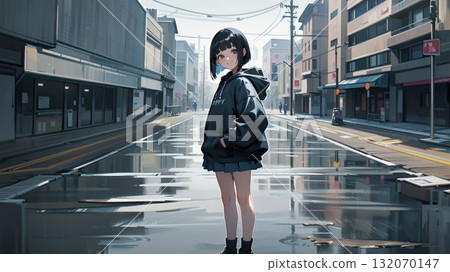 走在街上的女孩 132070147