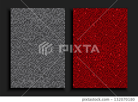 Poster silver and red sequins, glitters, sparkle 132070180