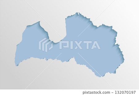 Vector map state of Latvia, abstract inner shadow 132070197