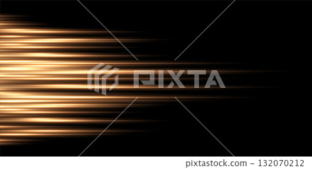 Abstract gold light speed effect lines on black background. Game futuristic shiny pattern with flowing bright orange rays on dark. Modern technology vector illustration Abstract gold light speed effect lines on black background. Game futuristic shiny pattern with flowing bright orange rays on dark. Modern technology vector illustration 132070212