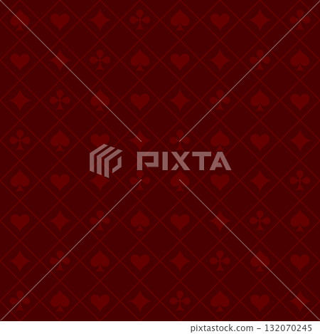Poker red table background. Casino pattern. Realistic playing field for game blackjack. UI interface element. Vector illustration 132070245