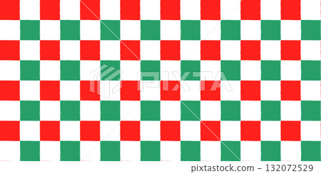 Hand Painted Christmas Green and Red Gingham Seamless Vector Pattern, Cute Checked Background for Wrapping Paper and Textiles 132072529